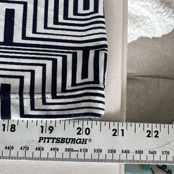 Haani Dress Womens Small Petite Blue White Geometric Business Casual Wedding - Picture 9 of 11